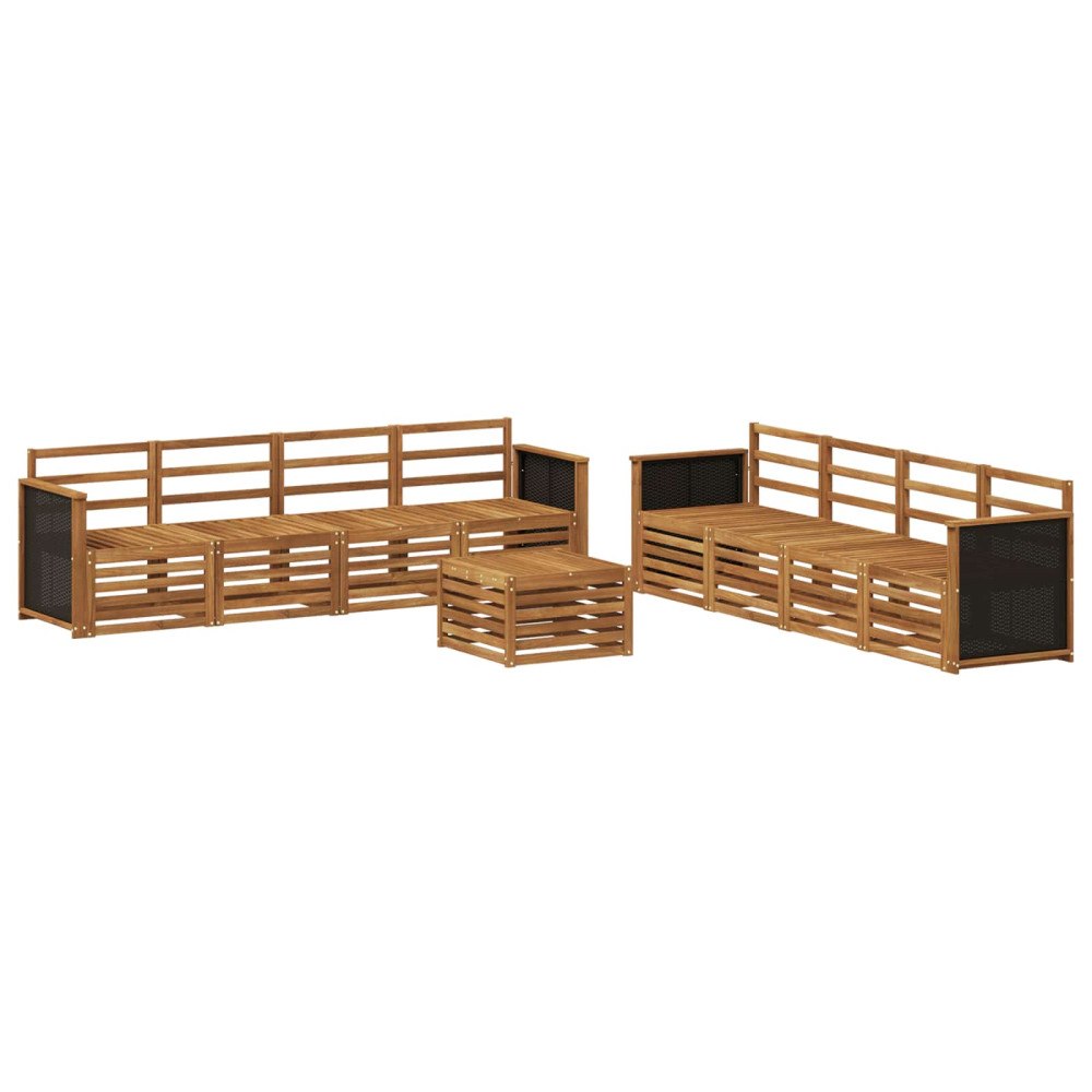 vidaXL Soffgrupper 9 pcs Massivt Akaciaträ