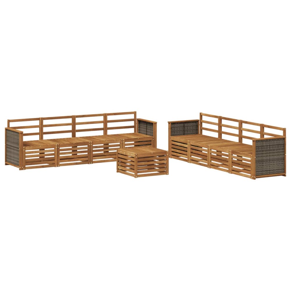 vidaXL Soffgrupper 9 pcs Massivt Akaciaträ