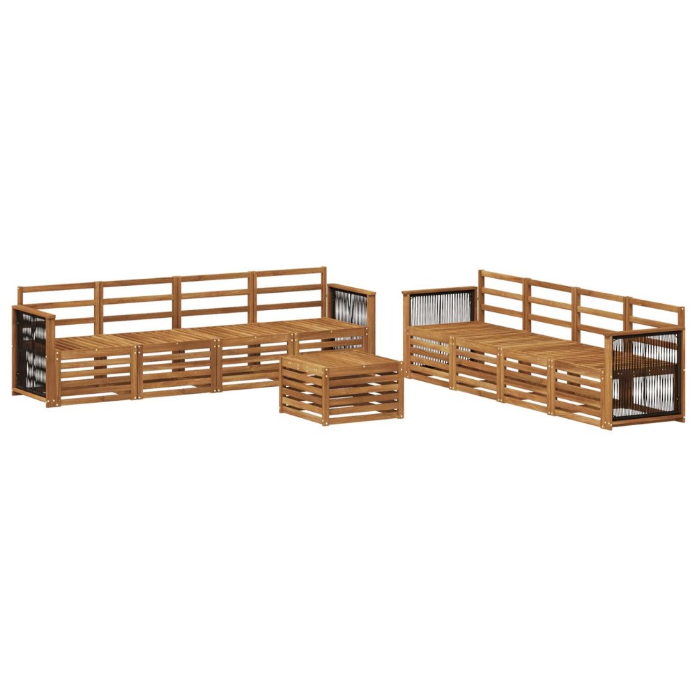 vidaXL Soffgrupper 9 pcs Massivt Akaciaträ
