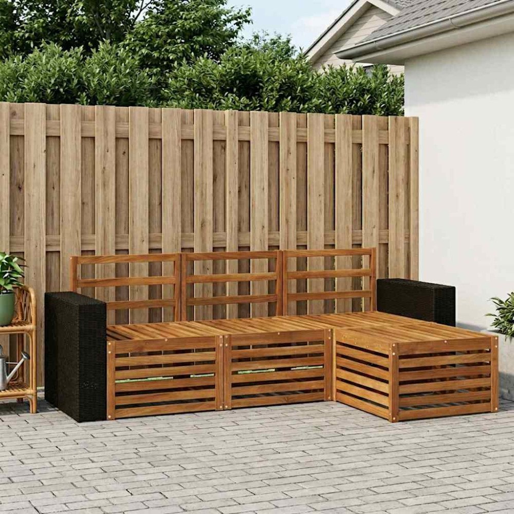 vidaXL Utomhussoffset 4 pcs Naturlig