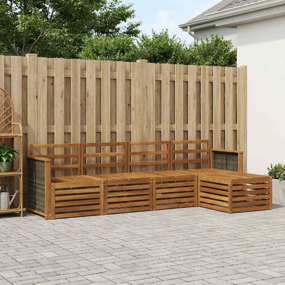 vidaXL Utomhussoffset 5 pcs Naturlig