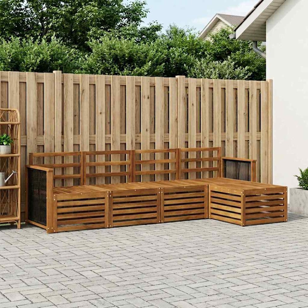 vidaXL Utomhussoffset 5 pcs Naturlig