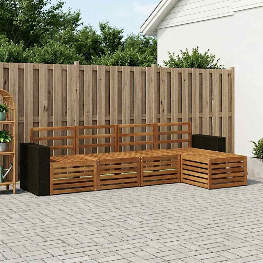 vidaXL Utomhussoffset 5 pcs Naturlig