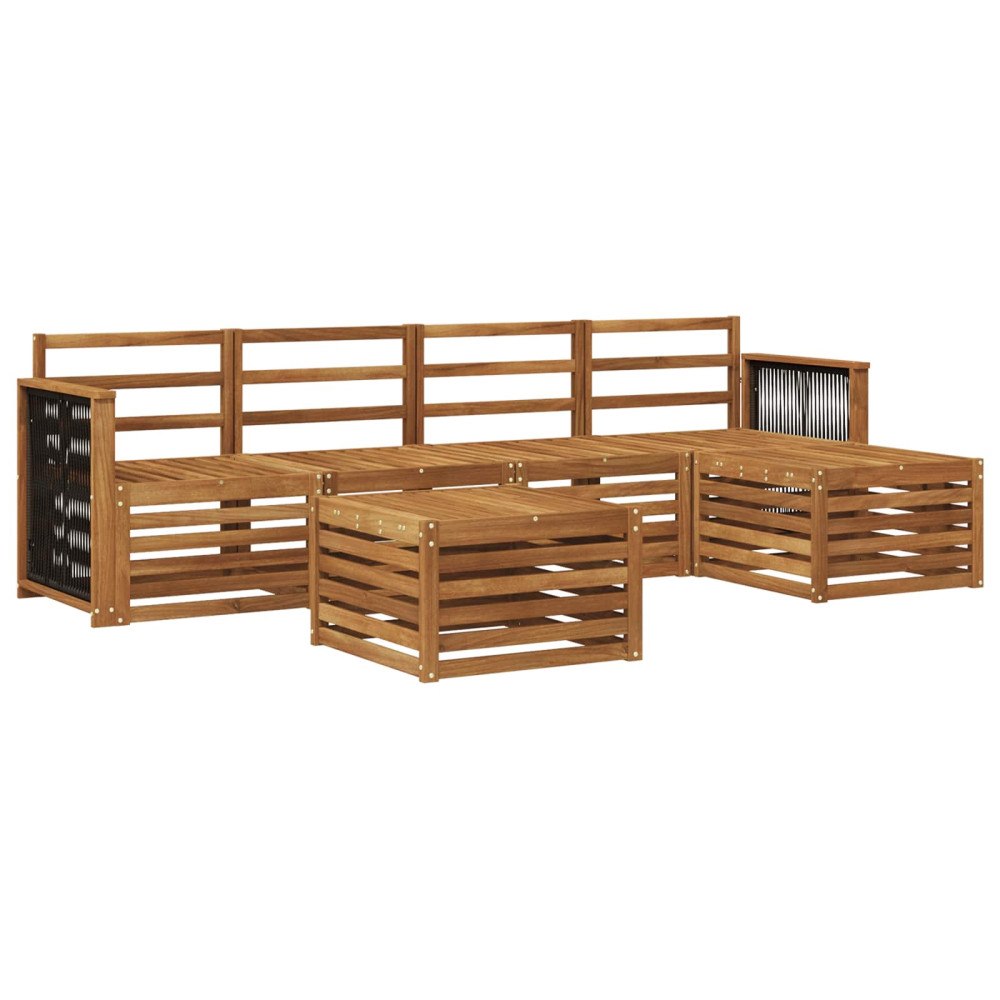vidaXL Utomhussoffset 6 pcs Naturlig
