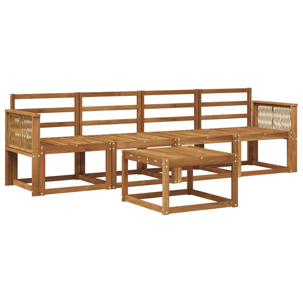 vidaXL Utomhussoffset 5 pcs Naturlig Massivt Akaciaträ