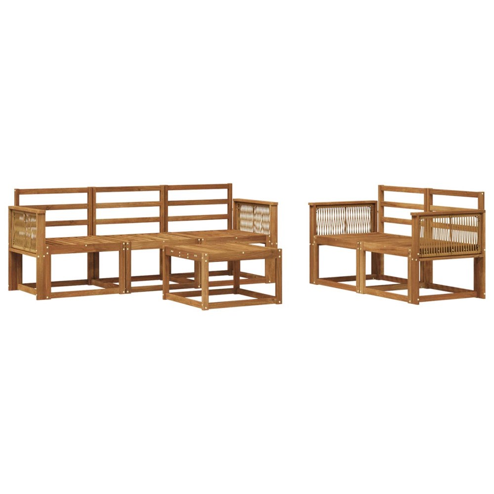 vidaXL Utomhussoffset 6 pcs Naturlig Massivt Akaciaträ