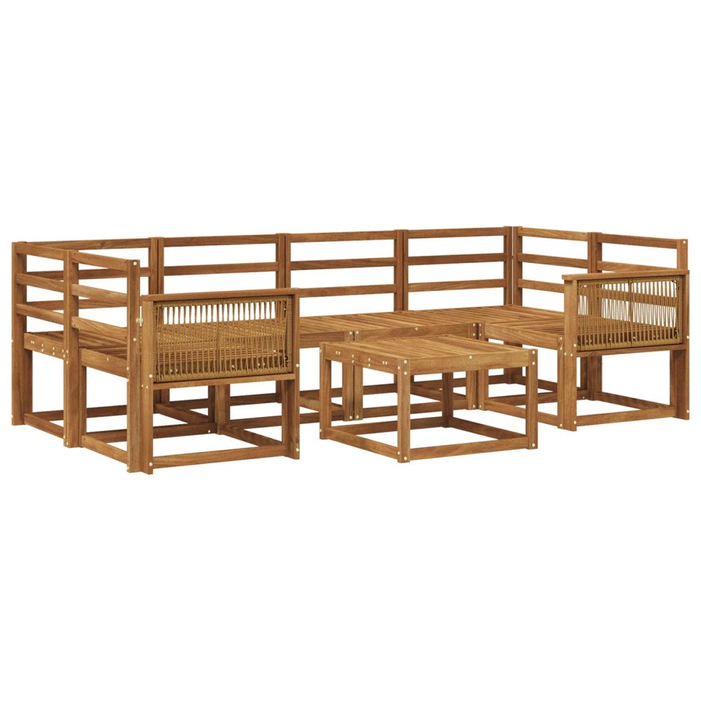 vidaXL Utomhussoffset 7 pcs Naturlig Massivt Akaciaträ