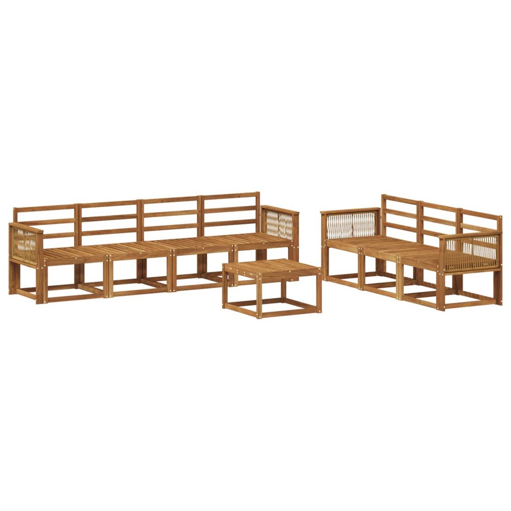 vidaXL Utomhussoffset 8 pcs Naturlig Massivt Akaciaträ
