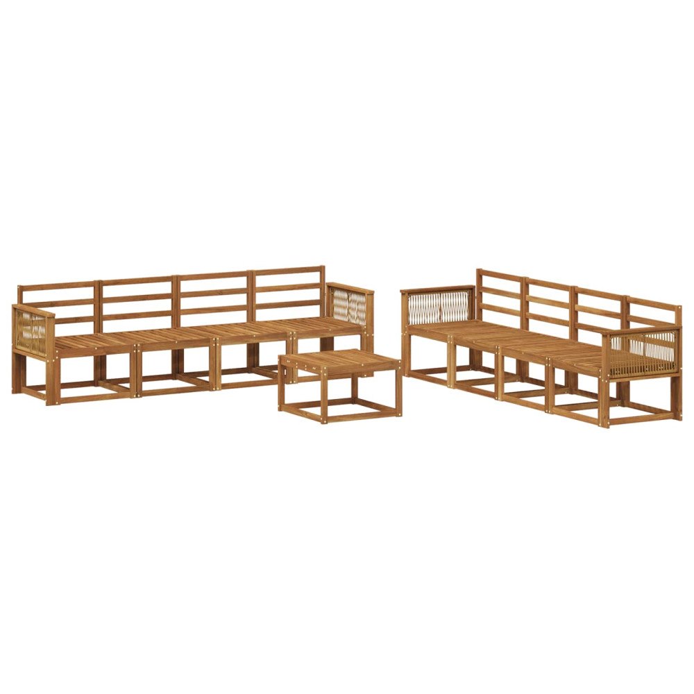 vidaXL Utomhussoffset 9 pcs Naturlig Massivt Akaciaträ