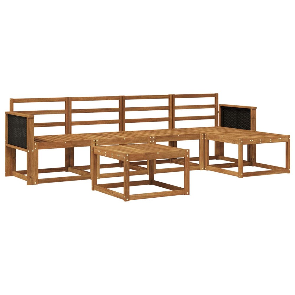 vidaXL Utomhussoffset 6 pcs Naturlig Massivt Akaciaträ