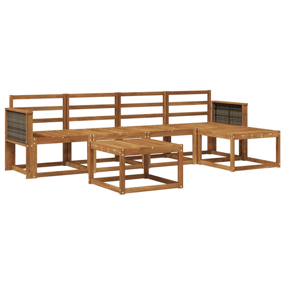vidaXL Utomhussoffset 6 pcs Naturlig Massivt Akaciaträ