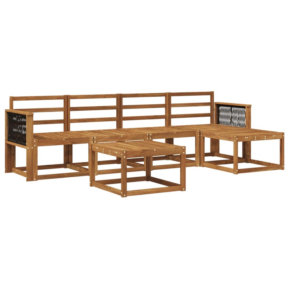 vidaXL Utomhussoffset 6 pcs Naturlig Massivt Akaciaträ