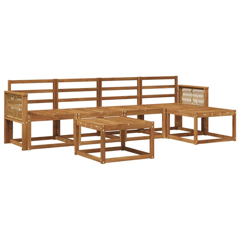 vidaXL Utomhussoffset 6 pcs Naturlig Massivt Akaciaträ