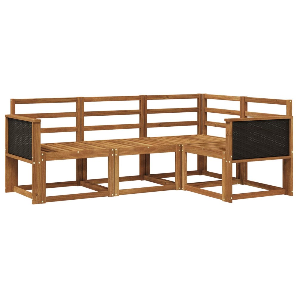vidaXL Utomhussoffset 4 pcs Naturlig Massivt Akaciaträ
