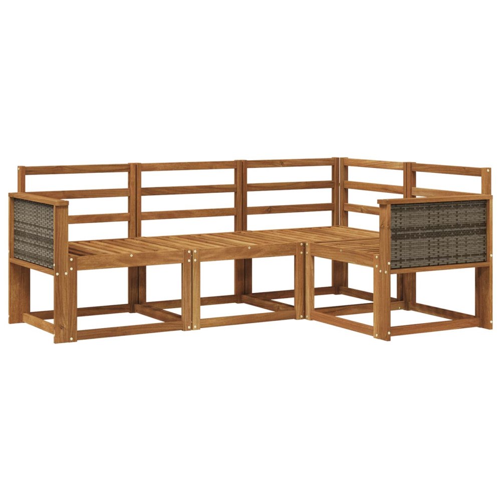vidaXL Utomhussoffset 4 pcs Naturlig Massivt Akaciaträ