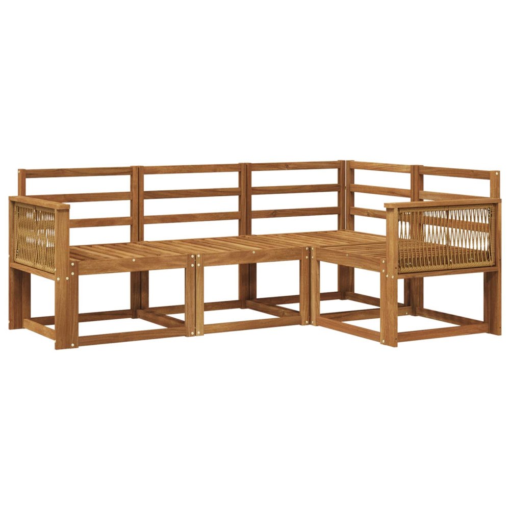 vidaXL Utomhussoffset 4 pcs Naturlig Massivt Akaciaträ