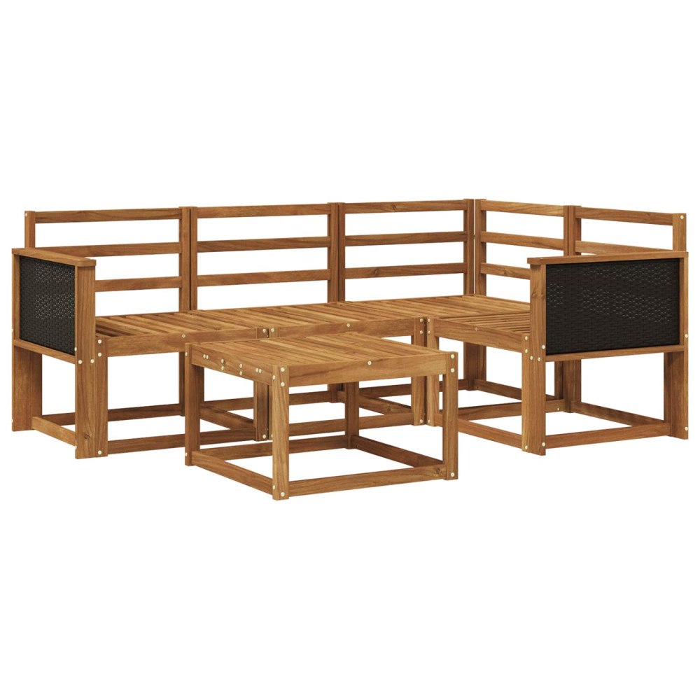 vidaXL Utomhussoffset 5 pcs Naturlig Massivt Akaciaträ