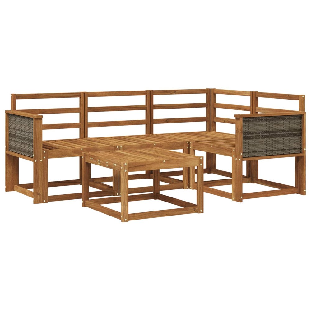 vidaXL Utomhussoffset 5 pcs Naturlig Massivt Akaciaträ