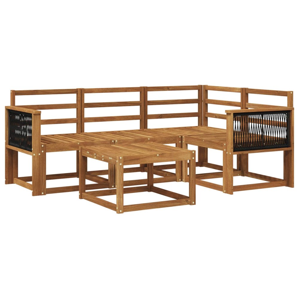 vidaXL Utomhussoffset 5 pcs Naturlig Massivt Akaciaträ