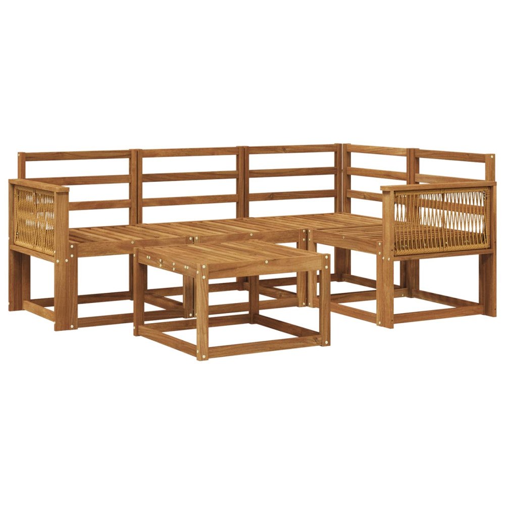 vidaXL Utomhussoffset 5 pcs Naturlig Massivt Akaciaträ