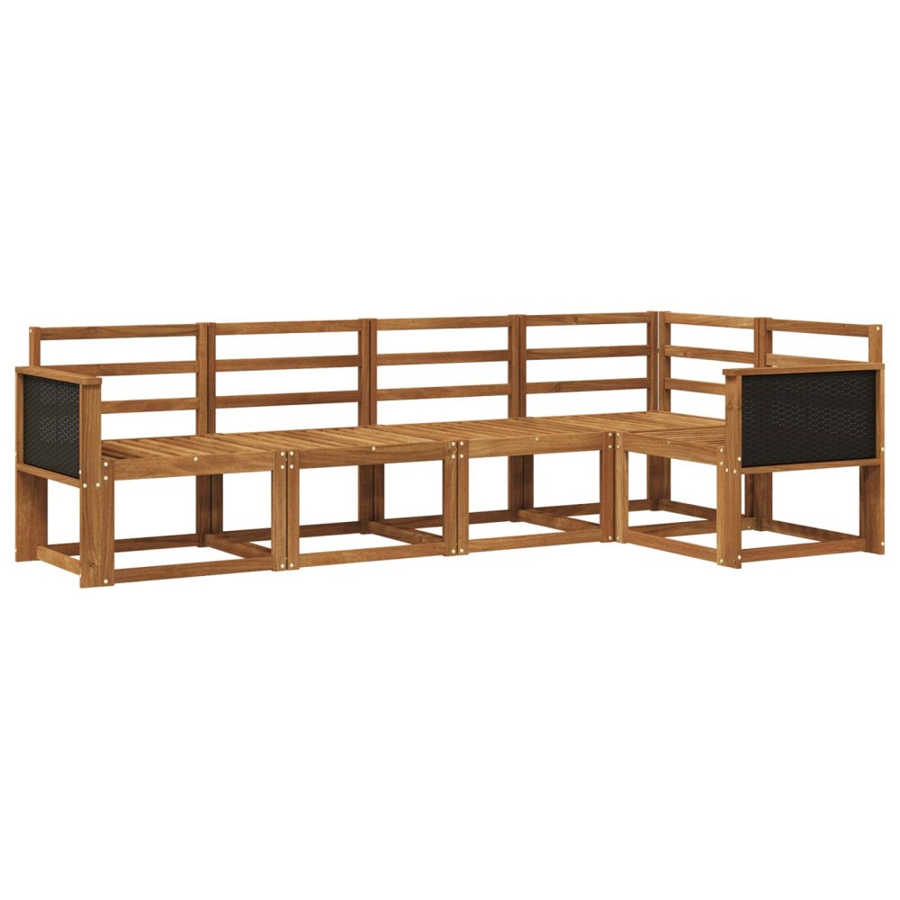 vidaXL Utomhussoffset 5 pcs Naturlig Massivt Akaciaträ