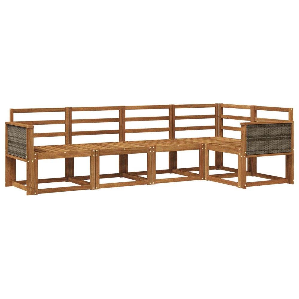 vidaXL Utomhussoffset 5 pcs Naturlig Massivt Akaciaträ