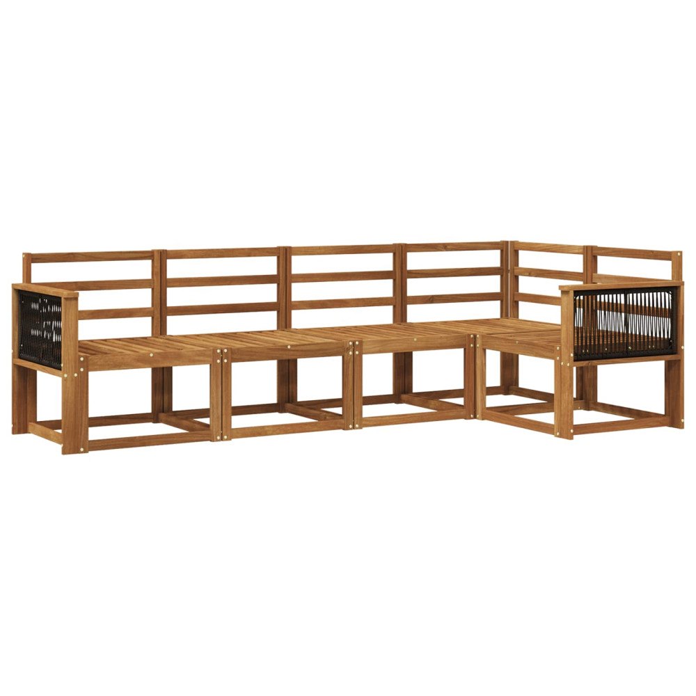 vidaXL Utomhussoffset 5 pcs Naturlig Massivt Akaciaträ