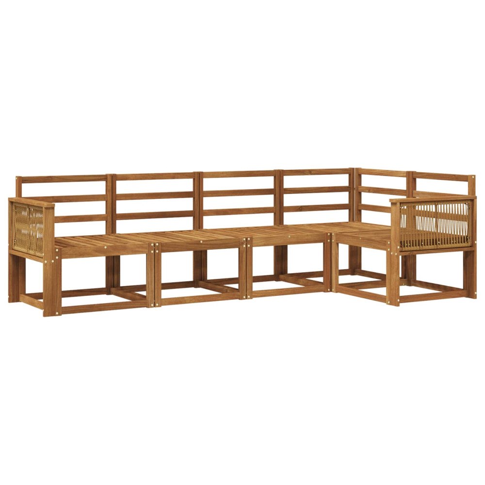 vidaXL Utomhussoffset 5 pcs Naturlig Massivt Akaciaträ