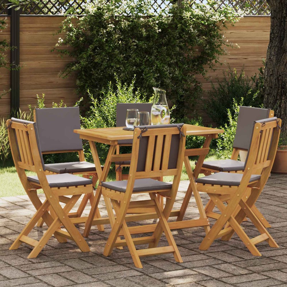 vidaXL Utemöbler Bistro Stolar med kudde 6 pcs Mörkgrå 38 x 46 x 85 cm
