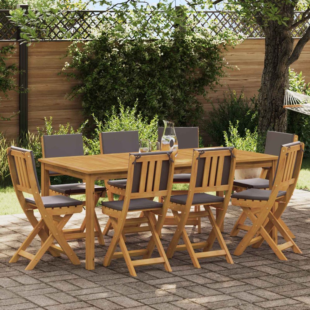 vidaXL Utemöbler Bistro Stolar med kudde 8 pcs Mörkgrå 38 x 46 x 85 cm
