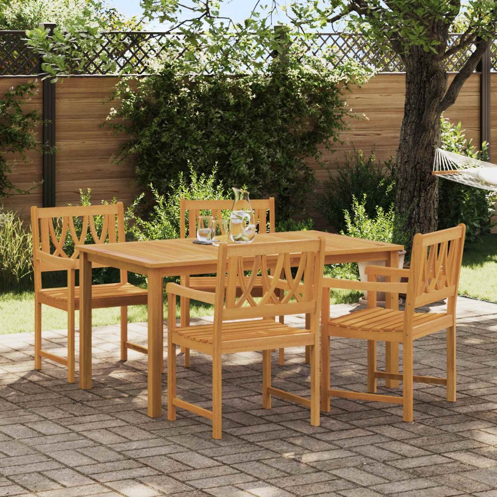 vidaXL Utomhusbänk 4 pcs Naturlig 56 x 55,5 x 90 cm Massivt Akaciaträ
