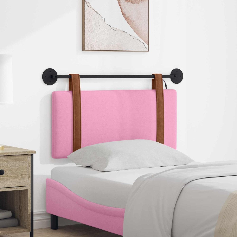 vidaXL Hängande sänggavel Med LED-lampa Rosa Antik PU