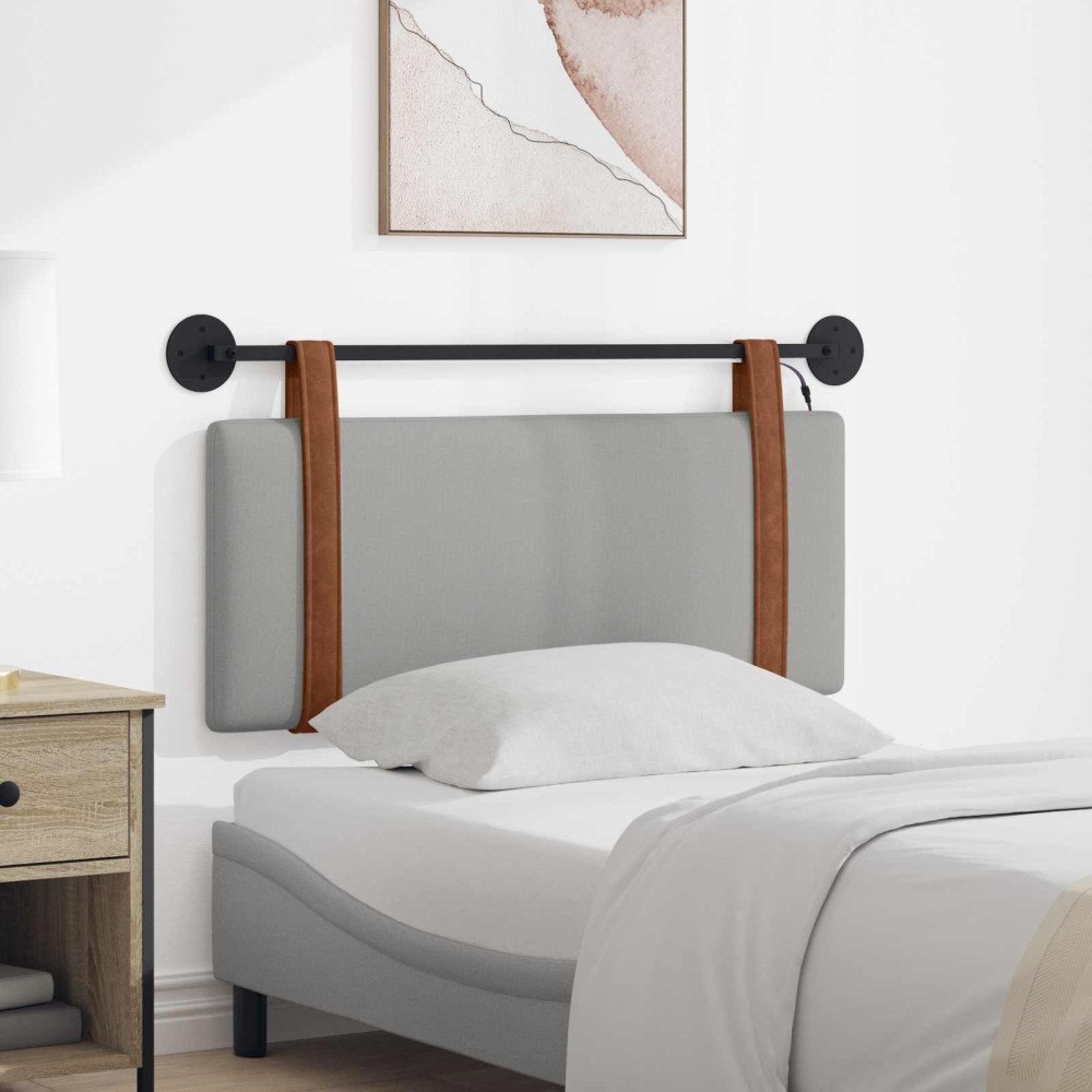 vidaXL Hängande sänggavel Med LED-lampa Moln Grå Antik PU