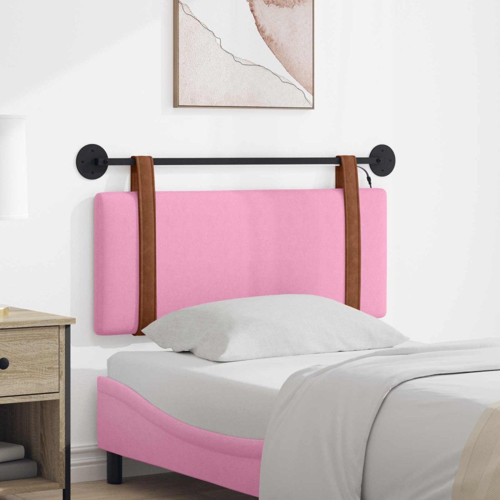 vidaXL Hängande sänggavel Med LED-lampa Rosa Antik PU