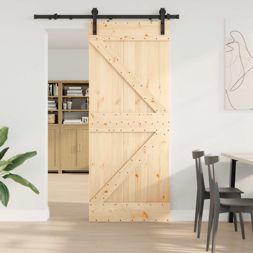 vidaXL Skjutdörr NARVIK Naturlig och svart 85 x 210 cm (152,5 cm)