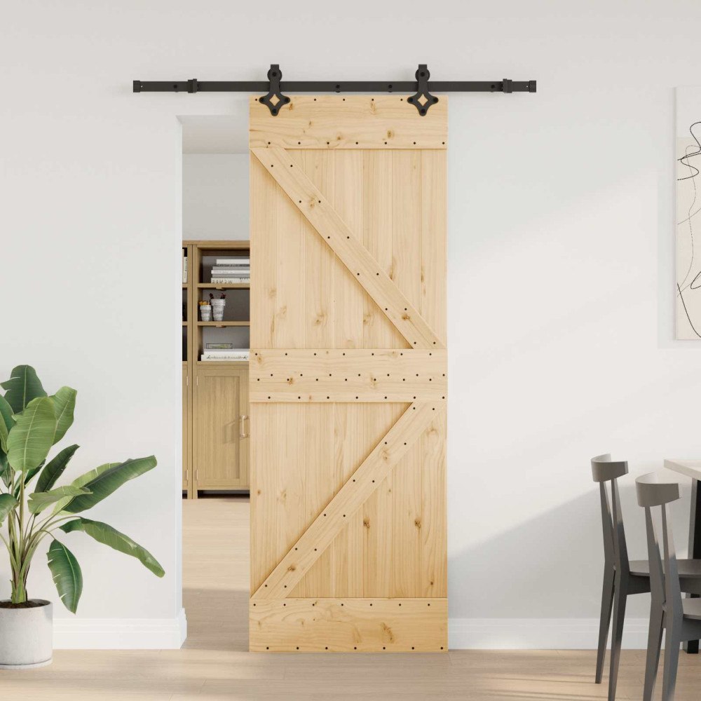 vidaXL Skjutdörr NARVIK Naturlig och svart 70 x 210 cm (152,5 cm)