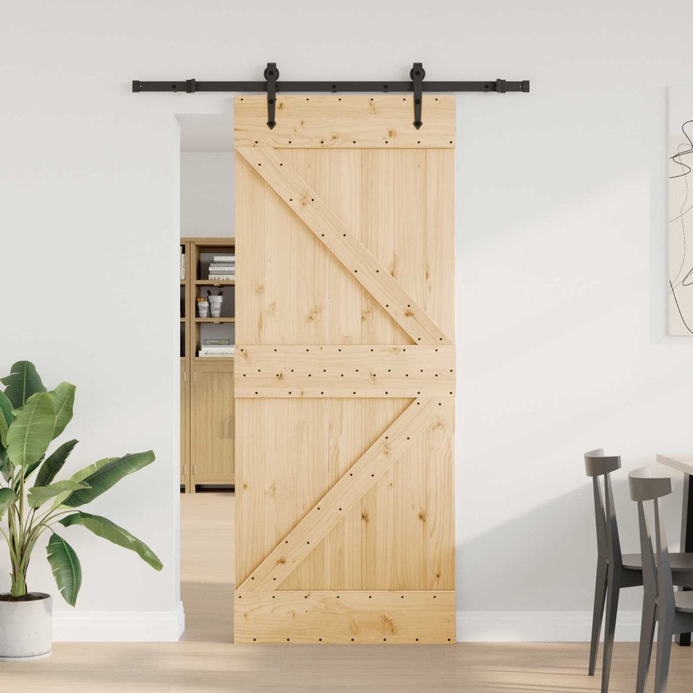 vidaXL Skjutdörr NARVIK Naturlig och svart 85 x 210 cm (152,5 cm)