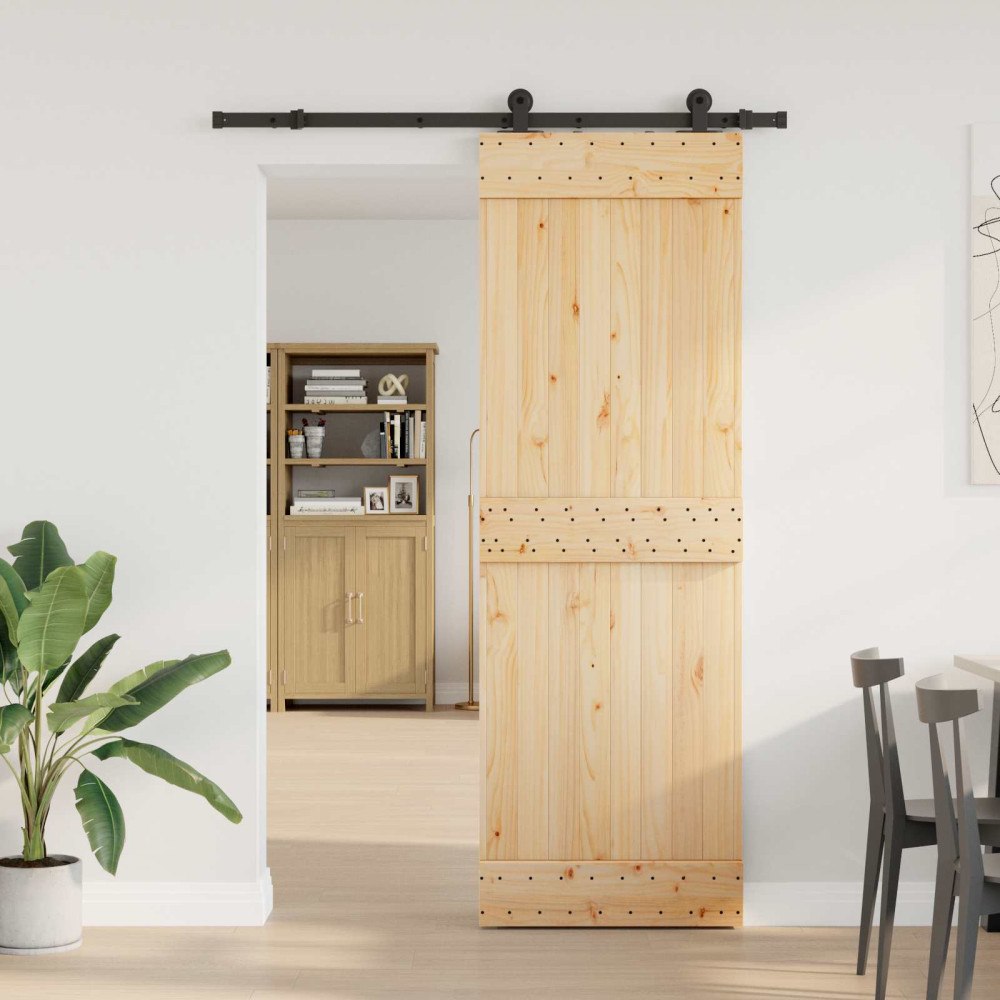 vidaXL Skjutdörr NARVIK Naturlig och svart 70 x 210 cm (152,5 cm)