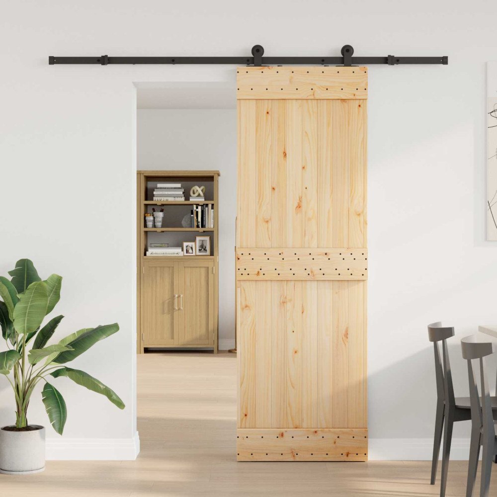 vidaXL Skjutdörr NARVIK Naturlig och svart 70 x 210 cm (213,5 cm)