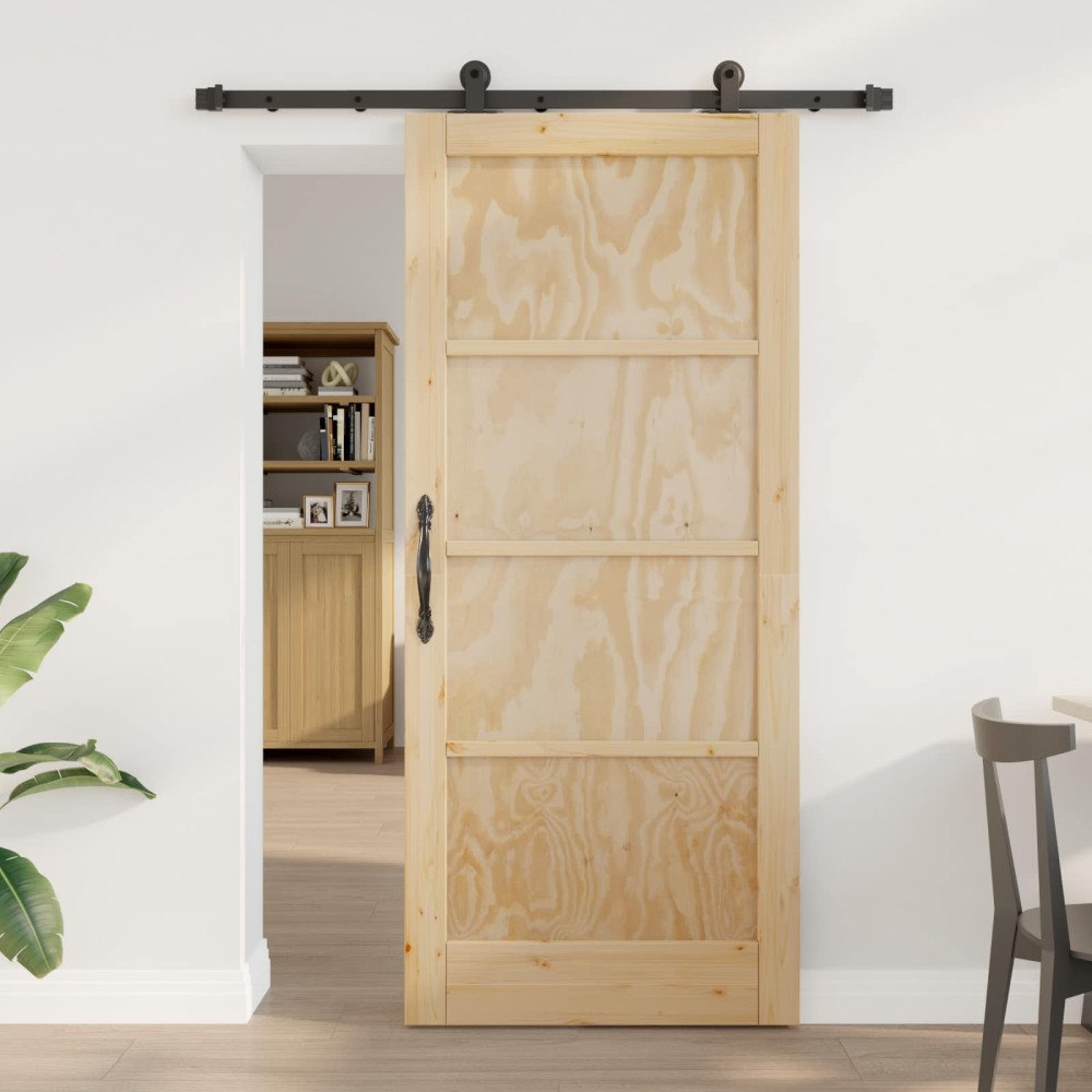 vidaXL Skjutdörr ORKDAL Naturlig 86 x 198,5 cm Massiv furu