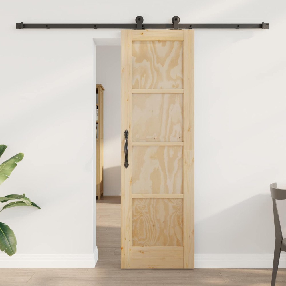 vidaXL Skjutdörr ORKDAL Naturlig 61 x 198,5 cm Massiv furu