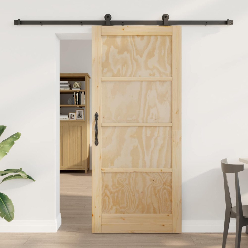 vidaXL Skjutdörr ORKDAL Naturlig 86 x 198,5 cm Massiv furu