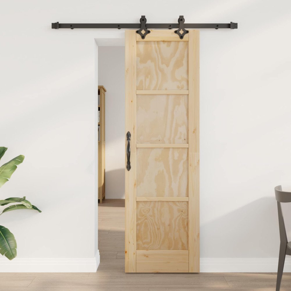 vidaXL Skjutdörr ORKDAL Naturlig 61 x 198,5 cm Massiv furu