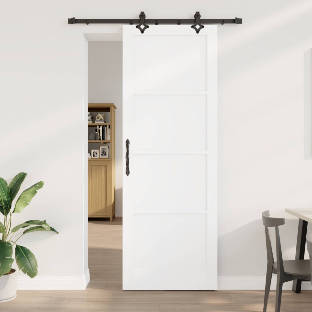 vidaXL Skjutdörr ORKDAL Vit 83 x 232 cm Massiv furu