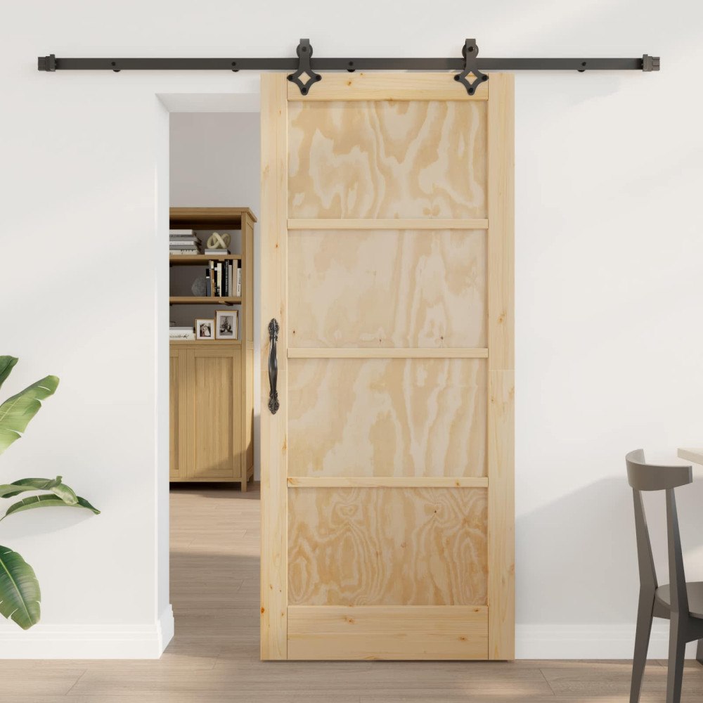 vidaXL Skjutdörr ORKDAL Naturlig 86 x 198,5 cm Massiv furu