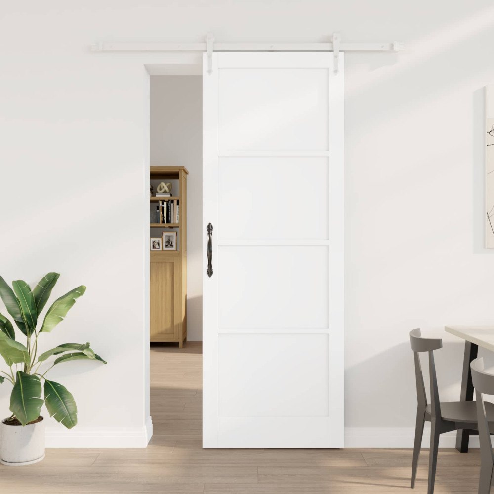 vidaXL Skjutdörr ORKDAL Vit 83 x 232 cm Massiv furu