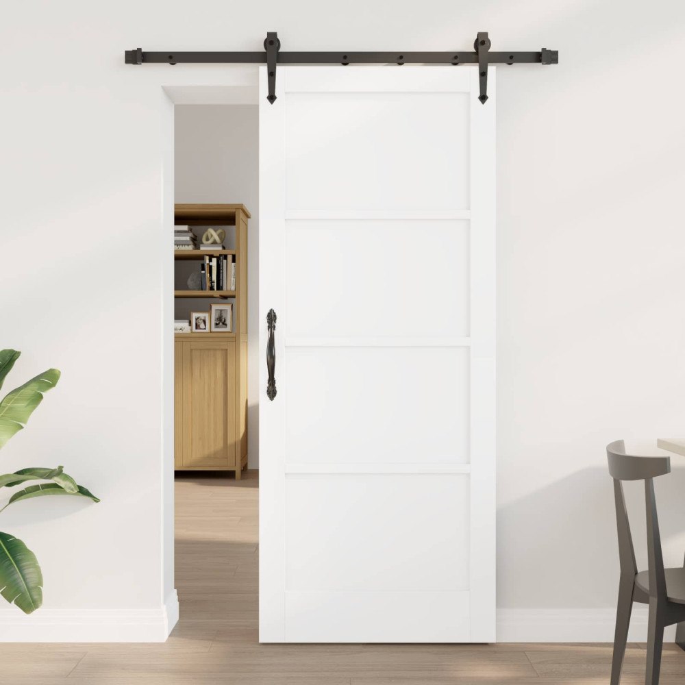 vidaXL Skjutdörr ORKDAL Vit 83 x 202 cm Massiv furu