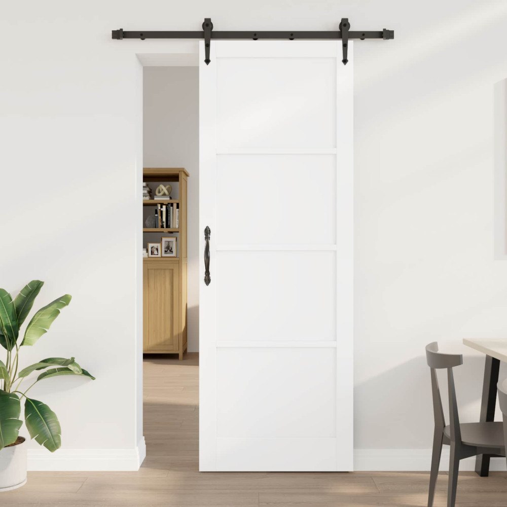 vidaXL Skjutdörr ORKDAL Vit 83 x 232 cm Massiv furu