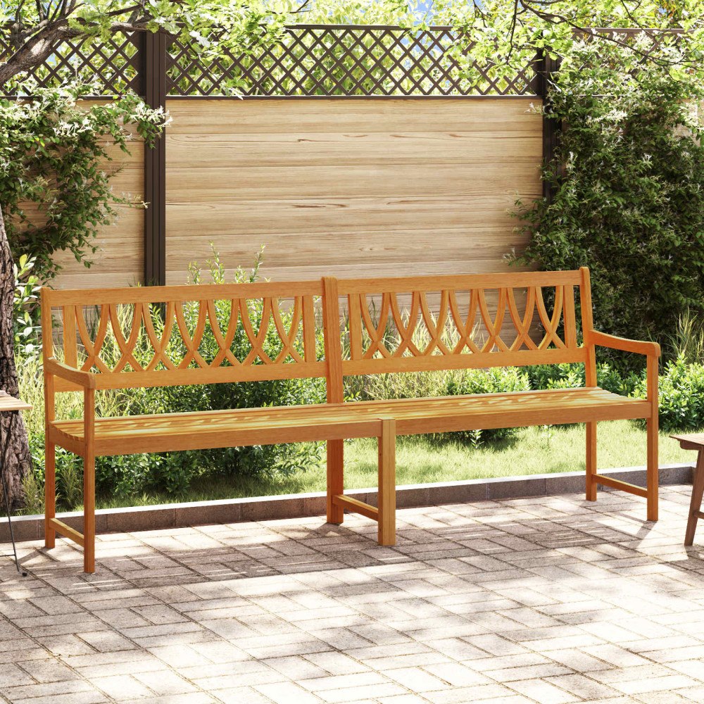 vidaXL Utomhusbänk Naturlig 220 x 55,5 x 90 cm Massivt Akaciaträ