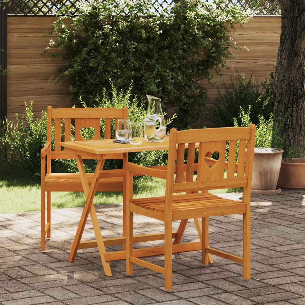 vidaXL Utomhusbänk 2 pcs Naturlig 56 x 55,5 x 90 cm Massivt Akaciaträ